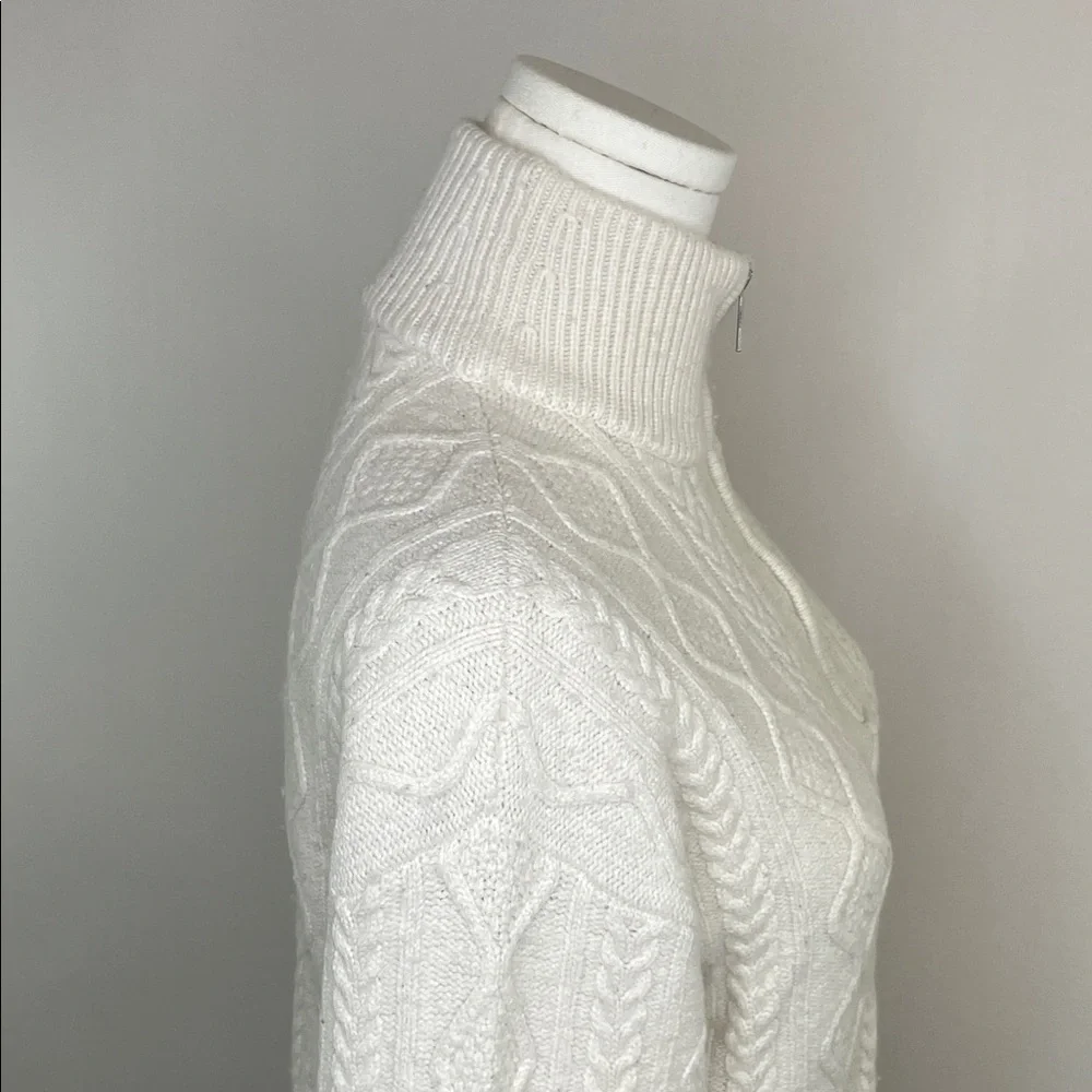 Splendid Dakota Half Zip Cable Knit Sweater in Cream, XS - Picture 9 of 9